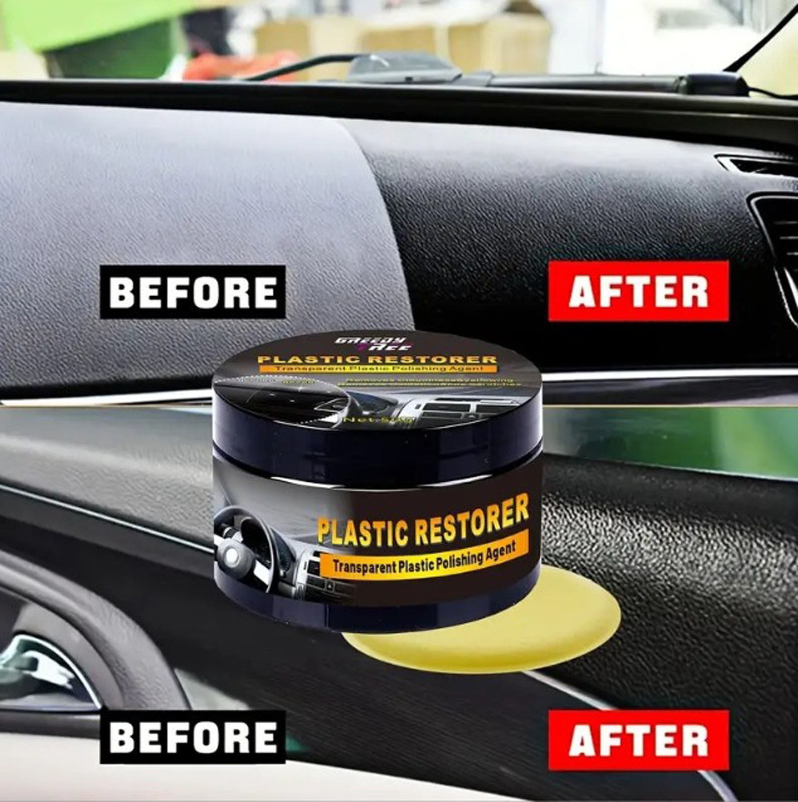 Yunuuuoa 5 Packs Car Interior Cleaner and Conditioner Wax, Dashboard and Leather Seat Restorer, Plastic Vinyl Protectant, Auto Detailing Supplies for Car Interior Maintenance and Care