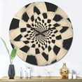 thumbnail image 2 of Designart 'Abstract Monochrome Spiral Fractal Design ' Modern Wood Wall Clock, 2 of 5