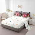 thumbnail image 5 of jejeloiu Christmas Gifts Bedding Comforter Set 7pcs,Xmas Berry Queen Bedding Sets,Black Red Green Queen Sheet Sets For Boy Kids,Microfiber Bedroom Decor Reversible, 5 of 8