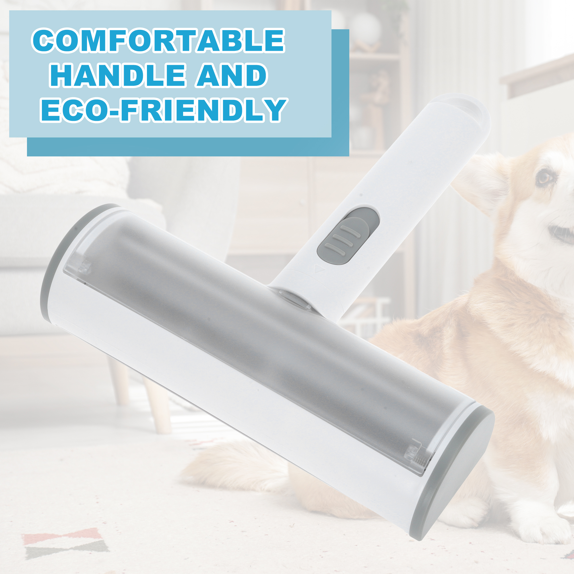 Unique Bargains Pet Hair Removal Tool for Furniture Couch Bed Car Seat Light Gray