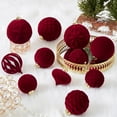 thumbnail image 6 of DAMAI 30 Pcs Velvet Christmas Ball Ornaments, Flocked Shatterproof Christmas Ornaments Hanging Xmas Tree Decorations Set for Xmas Tree Wedding Holiday Party Home(Burgundy), 6 of 6