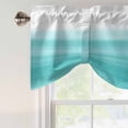 thumbnail image 4 of Aqua White Ombre Tie Up Valance Curtains for Windows, Kitchen Curtains Window Treatments, Chic Modern Funny Abstract Striped Art Short Window Shades Valances for Bedroom Bathroom Cafe 42"x12", 4 of 8