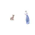 thumbnail image 1 of Estatua de gato de cerámica, figura de niña, escultura decorativa de animal, adorno de , dama, arte, artesanía, decoración nórdica moderna pa, 1 of 8