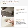 thumbnail image 5 of Vegan Leather Armchair Living Room Home Office Lounge Single Sofa Nailhead Rolled Arms Accent Chair Adult Grey, 5 of 7