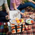thumbnail image 5 of FORMRS Insulated Cooler Bag 24 Cans Capacity Soft Leakproof Lunch Box with Side Pockets, Orange Geometric Circles, 5 of 7
