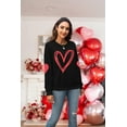 thumbnail image 6 of VILOVE Women Valentine's Day Love Heart Graphic Sweatshirts Crew Neck Long Sleeve Pullover Casual Blouse Tops, 6 of 9