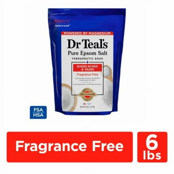 Pack of 2 - Dr Teal's Unscented First Aid Pure Epsom Salt Therapeutic Soak 6 lb