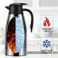 thumbnail image 4 of JOGGEIL Thermal Coffee Carafe 70oz, Double Wall Vacuum Coffee Thermos Stainless Steel Coffee Pot, Thermal Pot Flask 24 Hour Heat Retention for Coffee Tea Beverage, Silver, 4 of 10