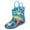Blue#254, variant on LIIPEE Girls Rain Boots Cartoon Printed Closed Toe Non- Easy-On Pull Handles Lightweight Waterproof Shoes Kids Classic Casual Daily Party Photoshoot Boots,Blue,2.5-3 Years