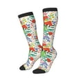 thumbnail image 2 of Daiia Sports Socks Mushroom and Frogs Printed Novelty Crew Socks for Men Women Knee High Socks Cotton Socks Soft & Breathable Support Unisex Socks, 2 of 9