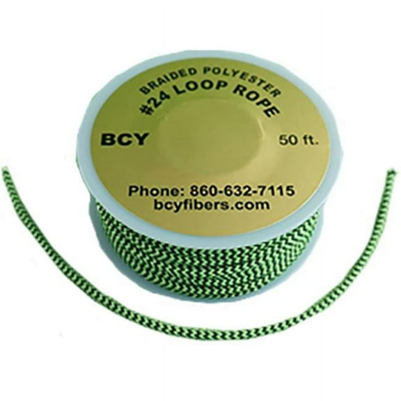 BCY D1208 1 m No. 24 D-Loop Rope - Fluorescent Green & Black