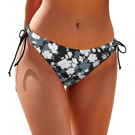 TMOYZQ Women s Tie Side Thong Bikini Bottom Sexy High Cut String Bikini Bottom Swimsuit Briefs Cheeky Brazilian Bathing Suits Swim Bottoms Summer Swimwear Beachwear
