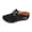 Black, variant on Clogs for Women Closed Toe Suede Wedge Sandals Fashion Metal Chain Stitching Leather Slip on Slides Summer Fall Casual Footwear Khaki Size 7