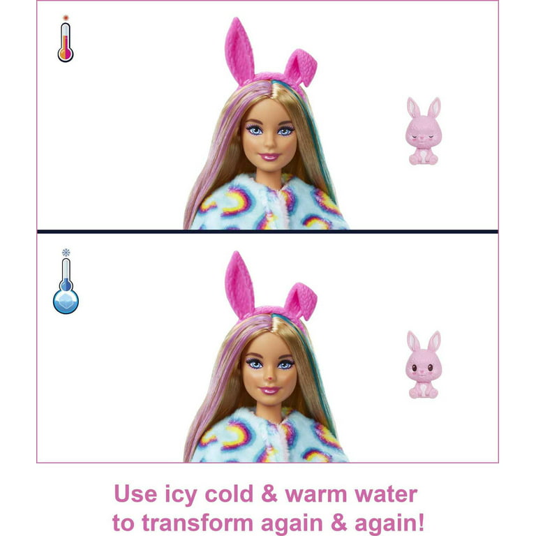 Barbie Doll, Cutie Reveal Bunny Plush Costume Doll with 10 Surprises, Mini  Pet, Color Change and Accessories