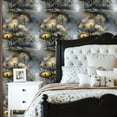 thumbnail image 5 of Baroque Peel and Stick Wallpaper Magical Misty Valley Golden Mushrooms Lazy Moths Wall Mural 23.6in x 9.8ft Self Adhesive Removable Wall Paper Renter Friendly Wallpaper for Women Bedroom Salon, 5 of 8