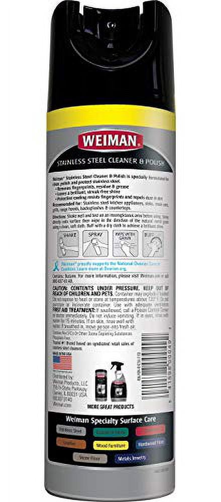 Stainless Steel Cleaner And Polish, 17 Oz Aerosol, 6/carton