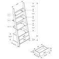 thumbnail image 5 of Monarch Specialties Bookshelf, Etagere, Ladder, 4 Tier, 69"H, Office, Bedroom, Brown Laminate, 5 of 5