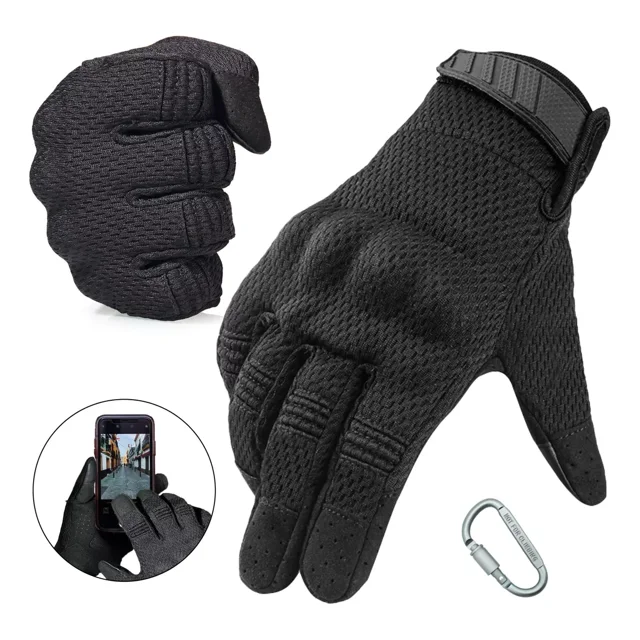 Guantes Tácticos Motociclista Pantalla Táctil + Mosquetón