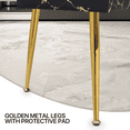 thumbnail image 5 of MoNiBloom Velvet Ottoman Bench Upholstered Bench with Padded Seat, Footrest Foot Stool with Golden Metal Legs for Bedroom Living Room Entryway, Black, 5 of 8