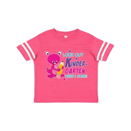 

Inktastic Look out Kindergarten Here I Come with Cute Pink Monster Gift Toddler Boy or Toddler Girl T-Shirt
