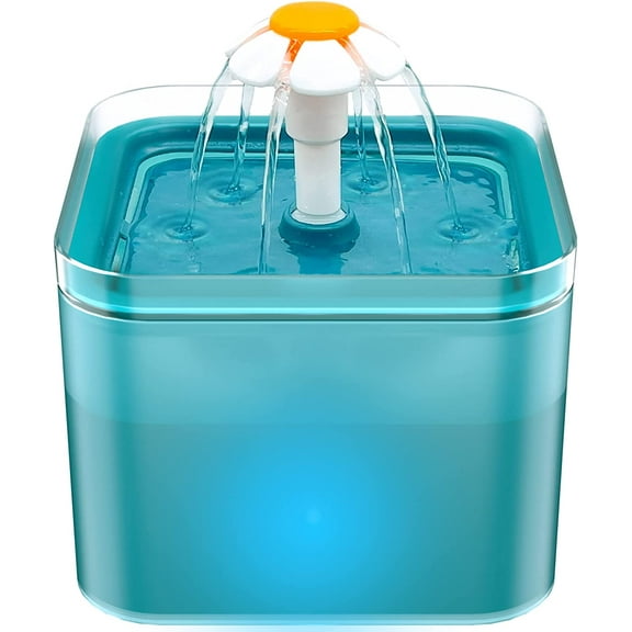 Zendure Cat Water Fountain, Ultra Silent Cat Fountain 67oz/2L, with LED Light, Activated Carbon Filter, Pet Water Fountain for Cats and Small Dogs