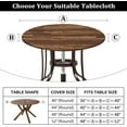 thumbnail image 2 of Farmhouse Round Fitted Tablecloth with Elastic Edge Wooden Brown Outdoor Tablecloth Waterproof Table Cover for Picnic Dinner Party Decor Fits 48-52" Diameter Round Tables, 2 of 4