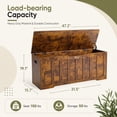 thumbnail image 2 of Gianna Storage Bench, Wooden Storage Cabinet with 2 Safety Hinges, Toy Chest for Living Room Bedroom, Non-Slip Bottom, Support 150lbs, Easy Assembly, 47.2"x15.7"x19.1", Rust Brown, 2 of 8