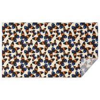 Beige Butterfly Blue Orange Pattern Rectangle Tablecloth 60"x102",Waterproof Polyester Rectangle Table Cloth, Wipeable Spillproof Polyester Tablecloth for Dining, Camping, Indoor and Outdoor