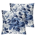 thumbnail image 2 of CMMY Blue and White Porcelain Floral Pillow Covers Set of 2 Modern Vintage Chinoiserie Decorative Throw Pillow Covers Soft Elegant Couch Cushion Cover for Bed Living Room Outdoor Sofa, White, 2 of 6