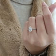thumbnail image 3 of Solitaire Brilliance 3.90CT Pear Moissanite Solitaire Pave Hidden Halo Engagement Ring for Women 10k White Gold Ring Size 10.5, 3 of 7