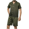thumbnail image 1 of Birdeem Ensemble Chemise et Short pour Hommes Chemise Décontractée à Boutons Col Rabattu Imprimé Manches Courtes Blouse et Pantalon, 1 of 1