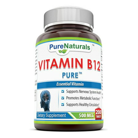 Pure Naturals La vitamine B12 - 500mcg, 200 comprimés