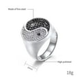 thumbnail image 2 of PAURO Men's Stainless Steel Yin Yang Tai Chi Gossip Ring with Silver & Black Cubic Zirconia for Cocktail Party Silver Size 10, 2 of 5