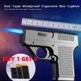 thumbnail image 4 of New Gun Lighter Pistol with Magazine Cigarette Holder Lighter Multi-function Windproof Jet flame Gas Lighters for Men Small Gift, 4 of 5