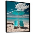 thumbnail image 2 of Designart "Escape Chairs Beach Sandy" Nautical & Beach Floater Framed Wall Art Print, 2 of 7