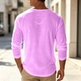 thumbnail image 5 of Mens Long Sleeve Shirt Lightweight Casual V-Neck Cotton Pullover Solid Color Tee Classic Long Sleeve Shirts for Men, 5 of 6