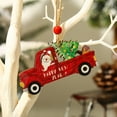 thumbnail image 2 of Christmas Ornaments Red Truck Christmas Tree Decoration Wooden Farmhouse Hanging Crafts for Xmas Home Country Holiday Party, 2 of 6