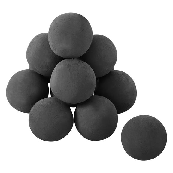 VEVOR Ceramic Fire Balls, 4 Inch 12 Pcs Round Fire Stones, Reusable Lava Rocks Indoor and Outdoor Use, Decorative Fire Pit Rocks for Propane/Gas Fireplace, Stove, Courtyard, Camping, Black