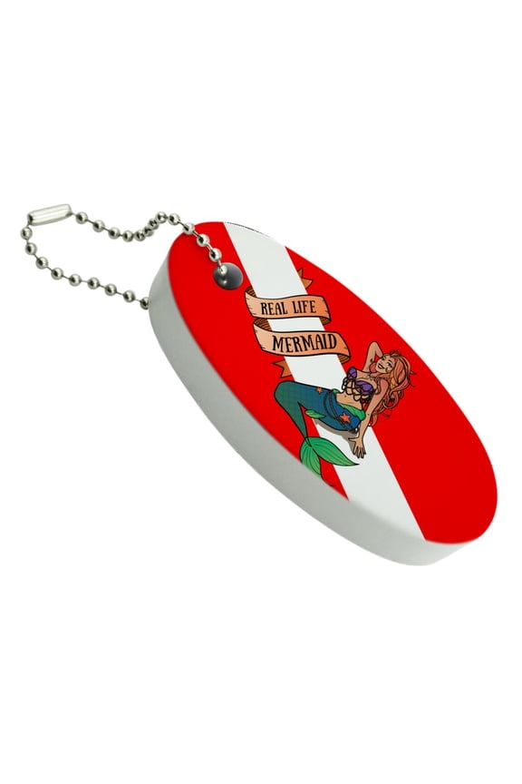 Sexy Mermaid Diving Flag Floating Foam Keychain Fishing Boat Buoy Key Float