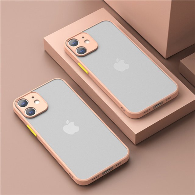 Funda mate armadura a prueba de golpes para iPhone 13 12 11 14 Pro Max XR XS X 7 8 Plus SE Mini parachoques de silicona de lujo transparente cubierta dura Capa Tan Jianjun unisex