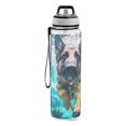 thumbnail image 2 of German Shepherd Dog Swimming Underwater Sports Water Bottle with Straws 32 Oz Tritan Clear Bottles BPA Free Leakproof Cup for Outdoor School Gym Fitness, 2 of 7
