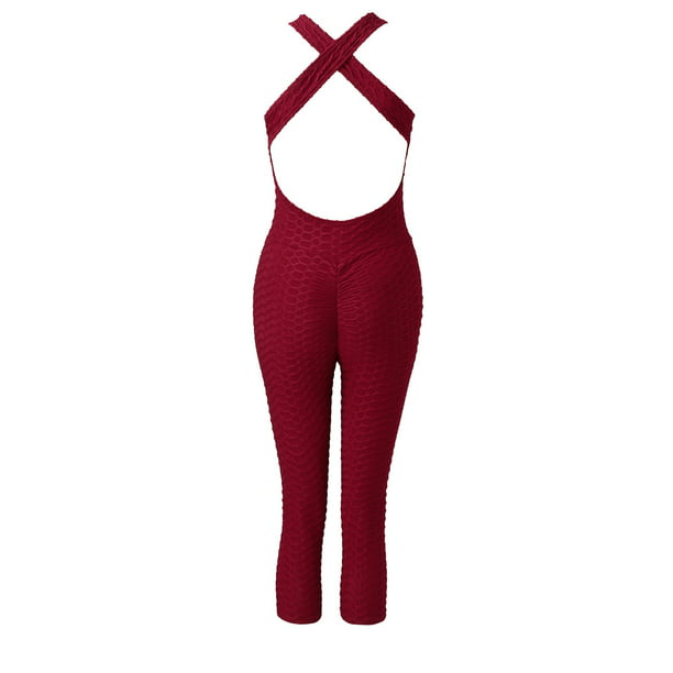 nsendm Unisex Pants Adult Cotton Yoga Pants for Women Fold over Yoga Clothes  Body Beauty Back Bubble Yoga Clothes Yoga Compression Pants for(Red, M) 