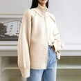 thumbnail image 6 of Ladies' Casual Solid Color Zipper Stand Up Collar Long Sleeved Knitted Cardigan Jacket Top, 6 of 6