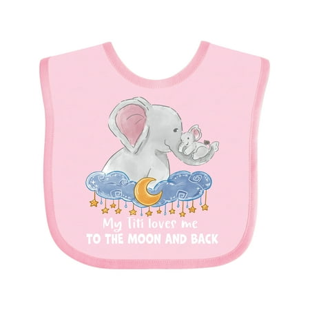 

Inktastic My Titi Loves Me to the Moon and Back Elephant Family Gift Baby Boy or Baby Girl Bib