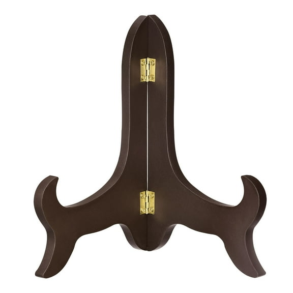 Uxcell 10" Easel Plate Holder, Wooden Folding Display Stand Brown for Decorative Picture Frame, 1 pack