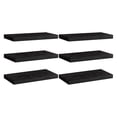 thumbnail image 1 of Repisas Flotantes Montadas en la Pared Negras para Baño, Dormitorio y Cocina - Estantes de Almacenamiento y Decoración de Habitación con Capacidad de 10kg,Repisa Colgante para Almacenamiento-6pack, 1 of 7