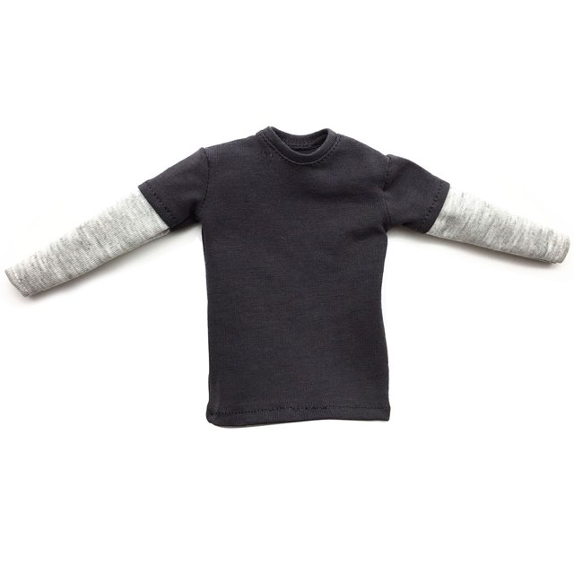 Vogacara Camiseta de manga larga, colorida, ligera, apariencia exquisita, ocasiones amplias, ropa de empalme para modelo 1/6, ropa para hombres Muñecas y casas de muñecas Gris Vogacara FN001406-03