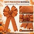 thumbnail image 3 of Halloween Pumpkin Wreath Bow, Faux Ribbon Ornament, Thanksgiving Fall Door Decor, Large Velvet Bow for Wreath & Tree, Rustic Harvest Decoration Accent​, C, 3 of 7