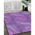 thumbnail image 3 of Ahgly Company Machine Washable Indoor Round Transitional Heliotrope Purple Area Rugs, 4' Round, 3 of 7