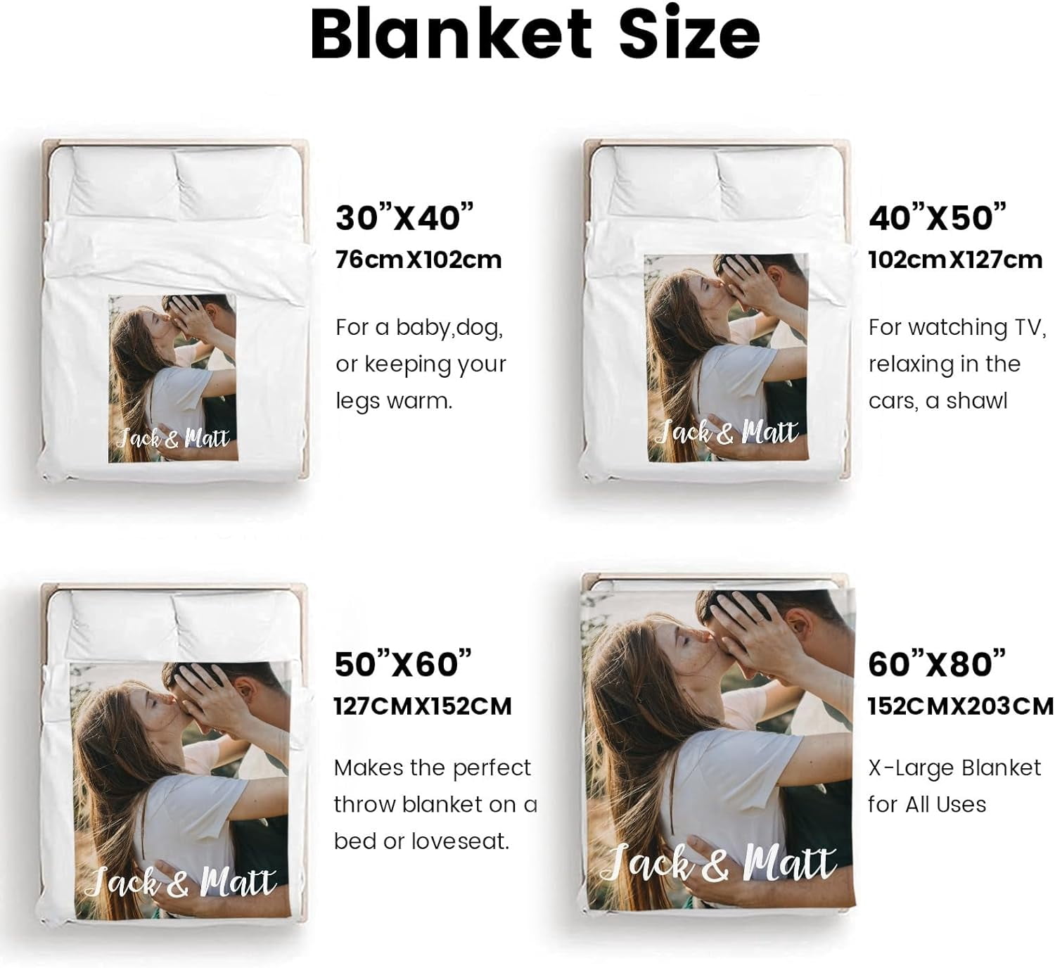 Custom Photo Blanket for Kids Adult Picture Personalized Blanket and Throw Flannel Customized Blanket Blankets